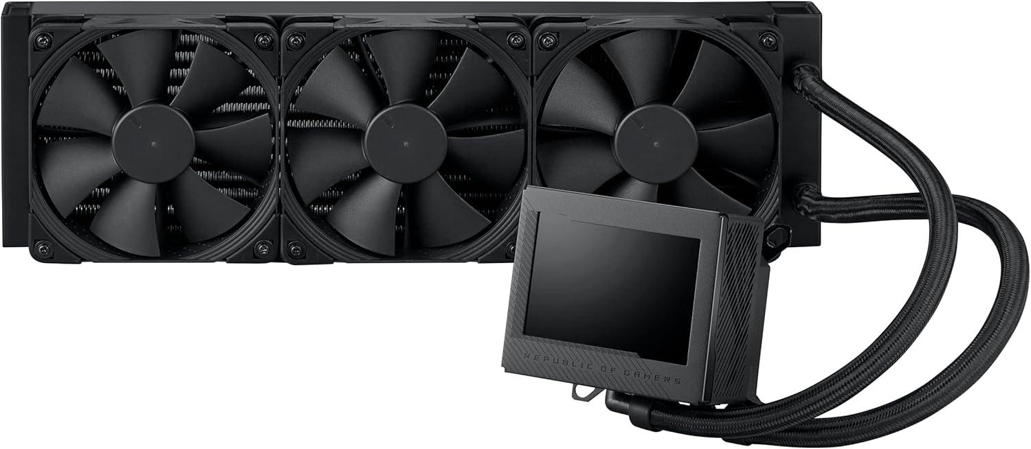 Black 360mm Liquid CPU Cooler with LCD and Noctua Fans