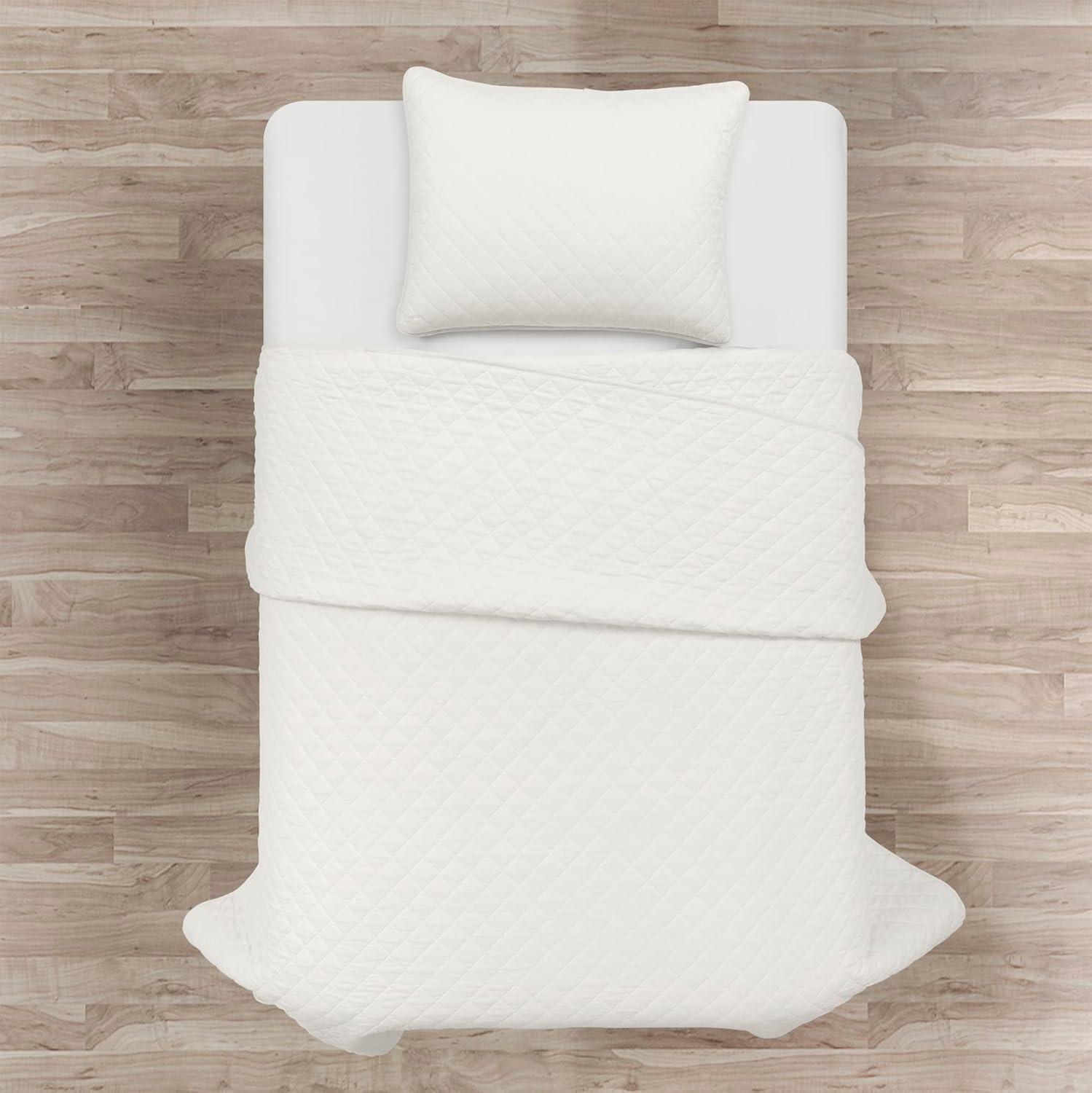 Lush Decor Ava Diamond Oversized Cotton Quilt White 3Pc Set Cal King