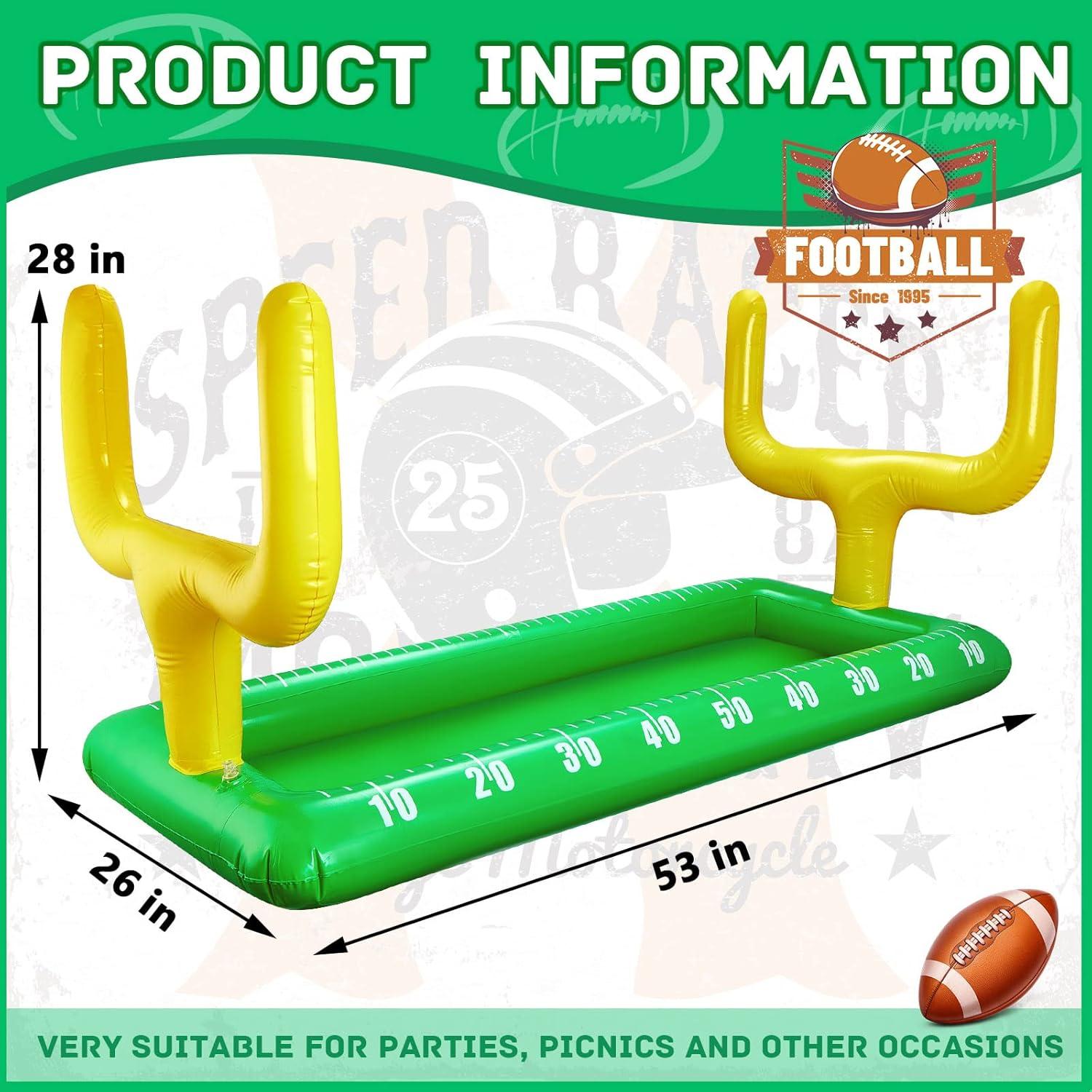 True Zoo Inflatable Football Field Cooler Bar, Party Drink Cooler, Novelty Inflatable Beer Cooler, Ice Bucket, 511" x 118", Set of 1