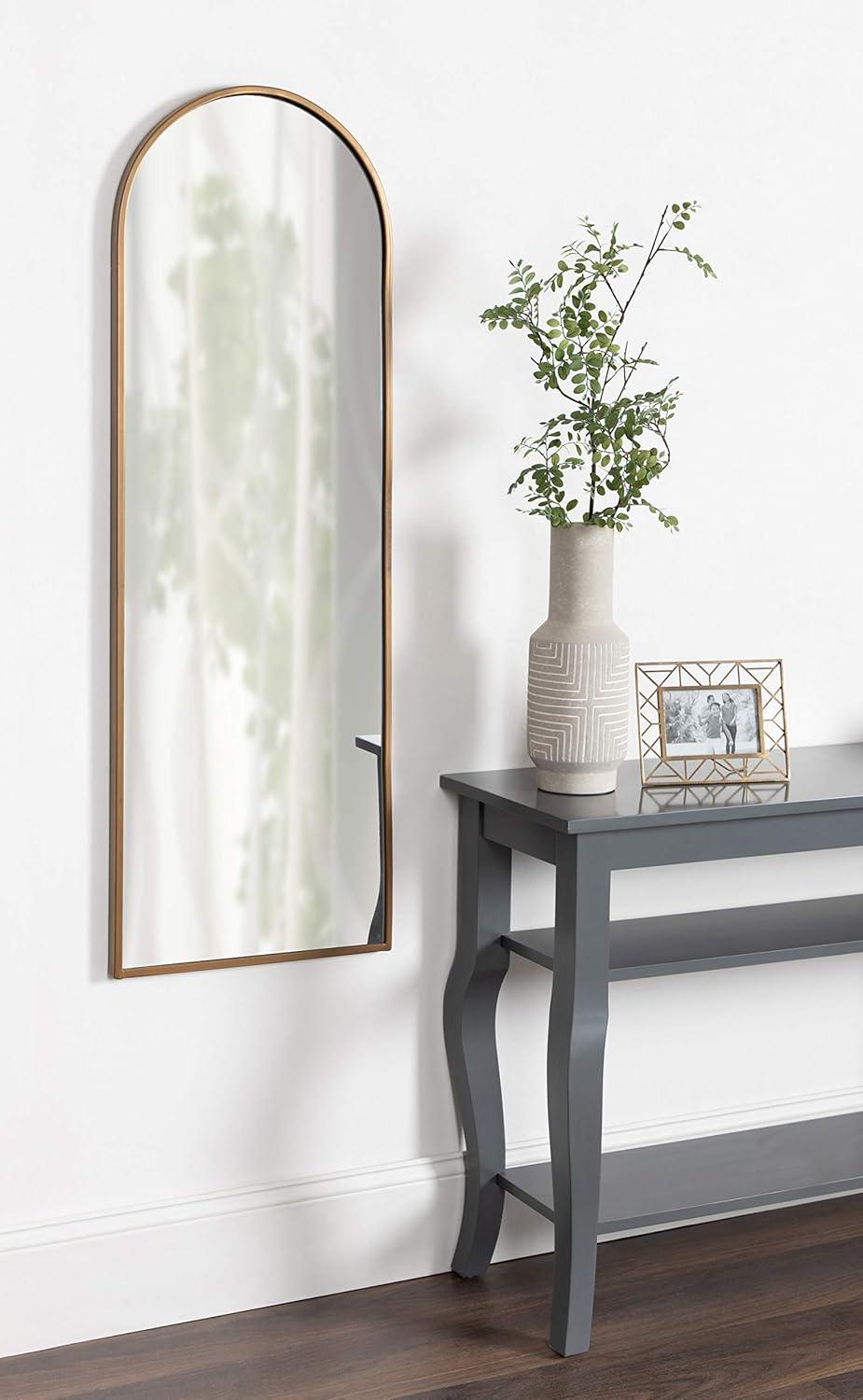 16" x 48" Valenti Tall Framed Arch Mirror Gold - Kate and Laurel
