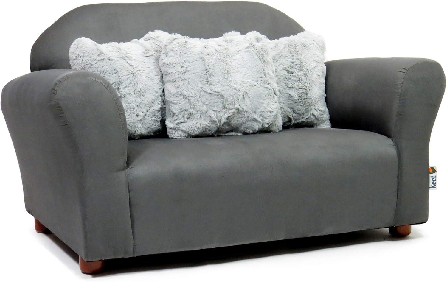 Keet Keet Plush Sofa Microsuede Charcoal/Gray