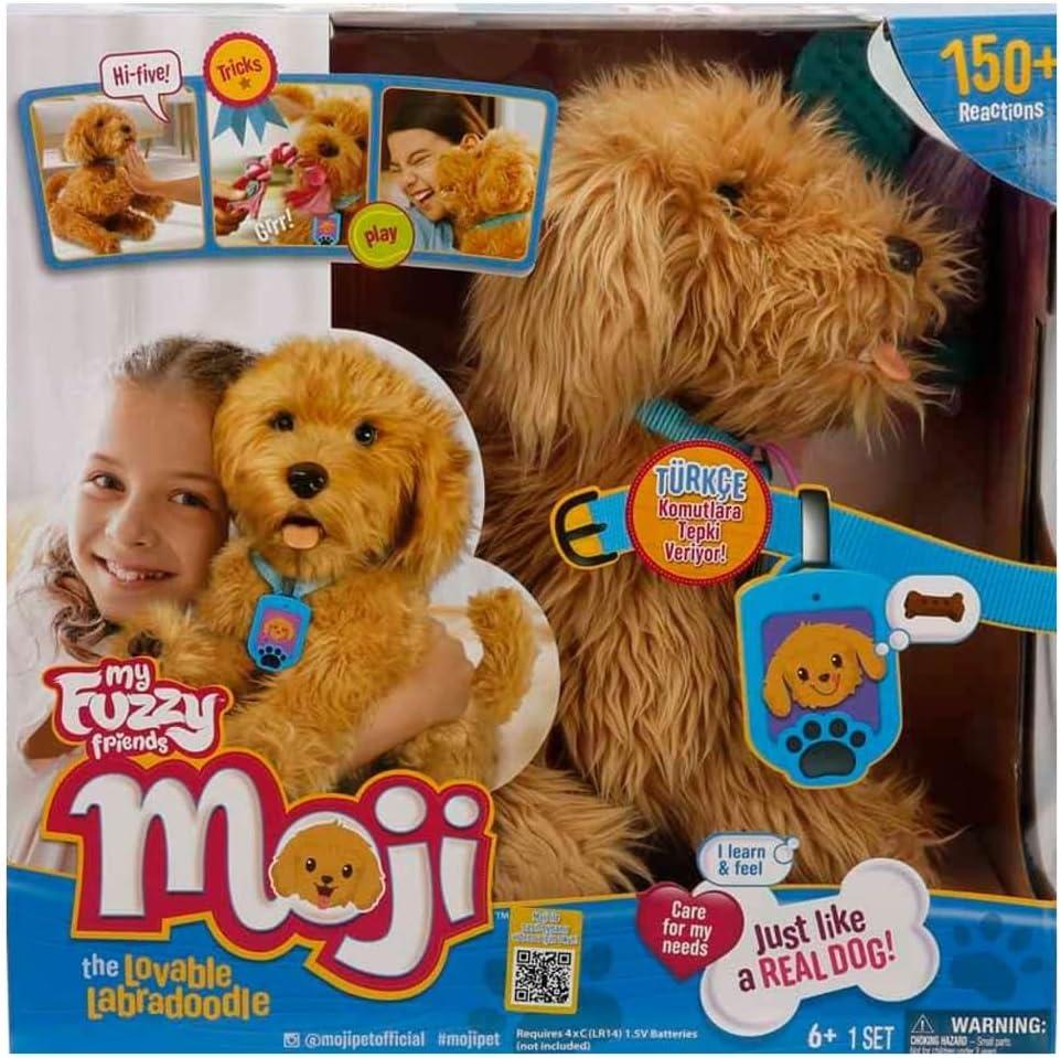 Interactive Brown Plush Labradoodle with Accessories