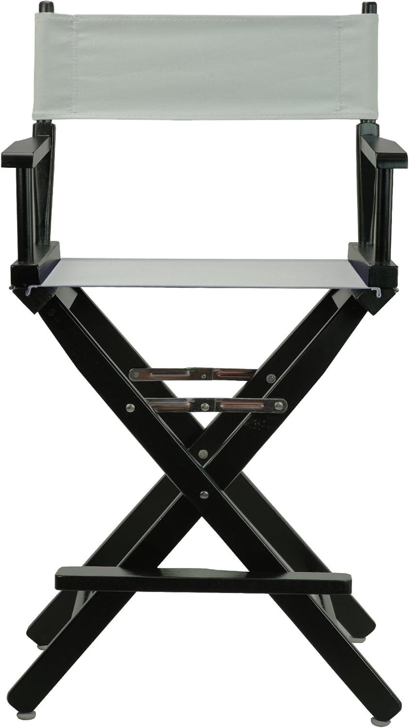 "24" Director's Chair Black Frame-Gray Canvas"