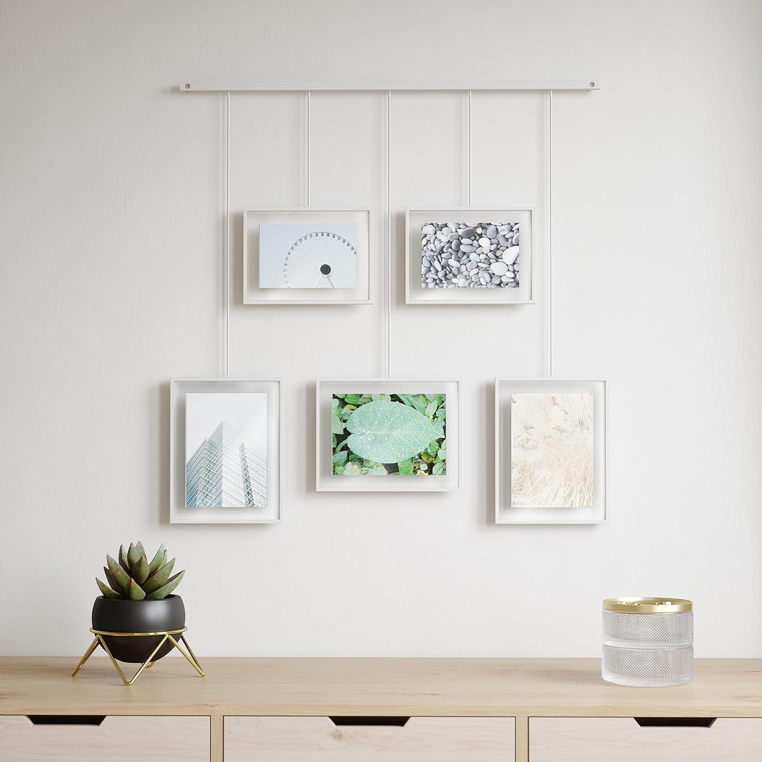 Umbra 27.38" x 26" Exhibit Gallery Multiple Images Display Frame White: Modern Wall-Mounted Steel, Holds 5 Photos