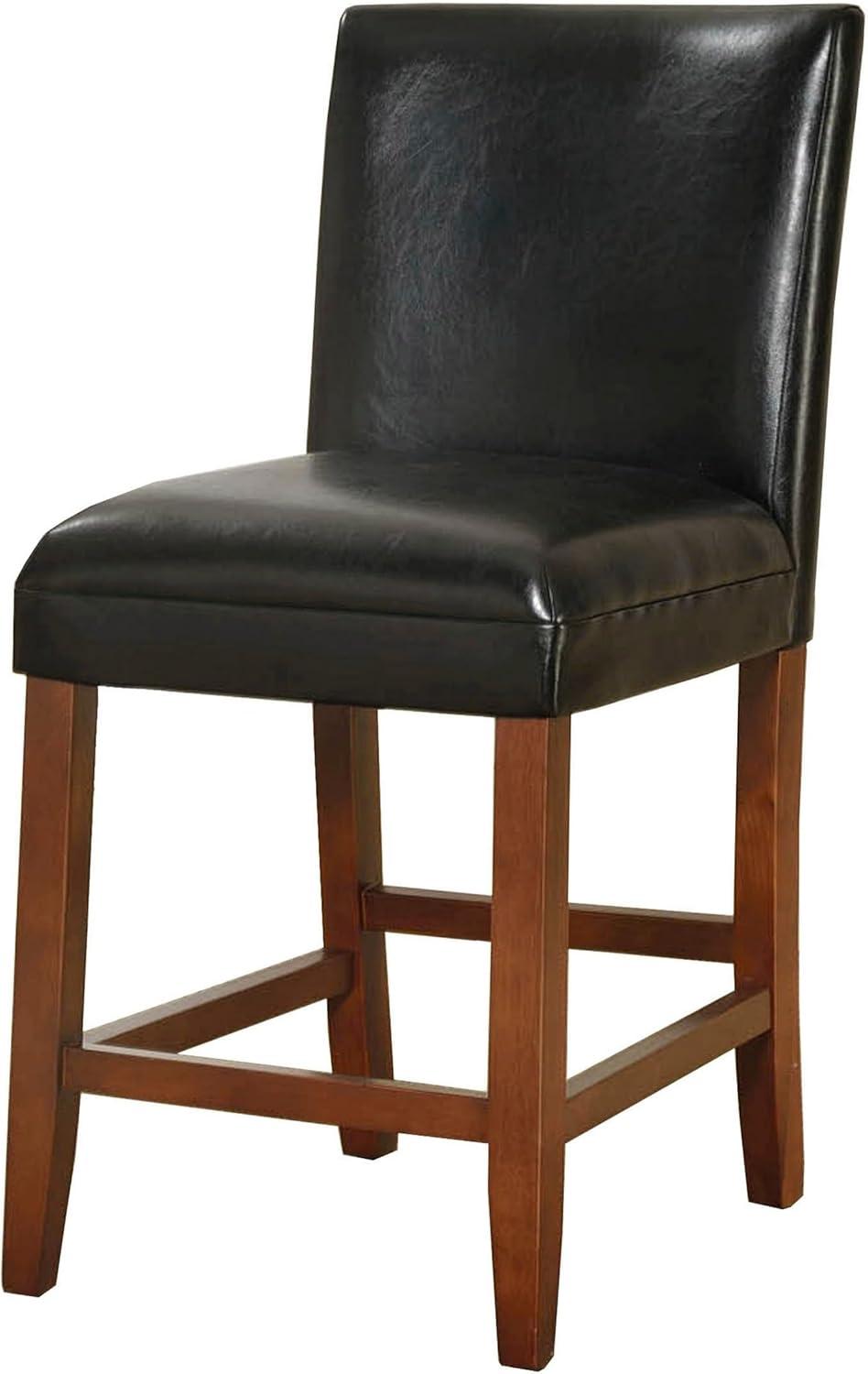 24" Faux Leather Luxury Counter Height Barstool - HomePop