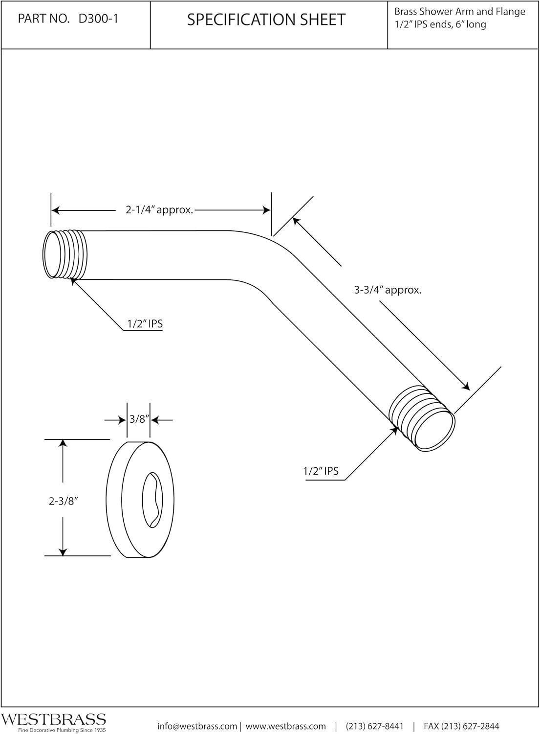 Satin Nickel Brass Wall Mount Shower Arm