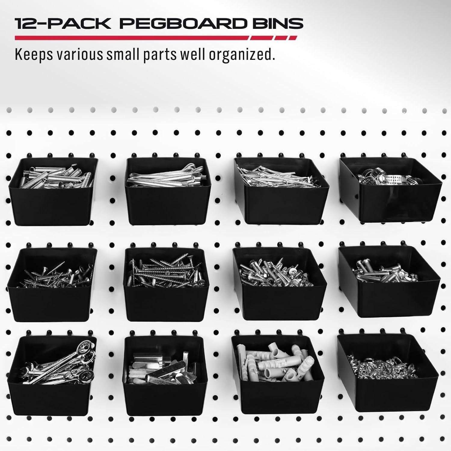 300-Piece Pegboard Hook Set, Pegboard Organizer Accessories for Hanging, Durable Metal Hooks for Tool Organization, Garage, Workshop, and Craft Storage