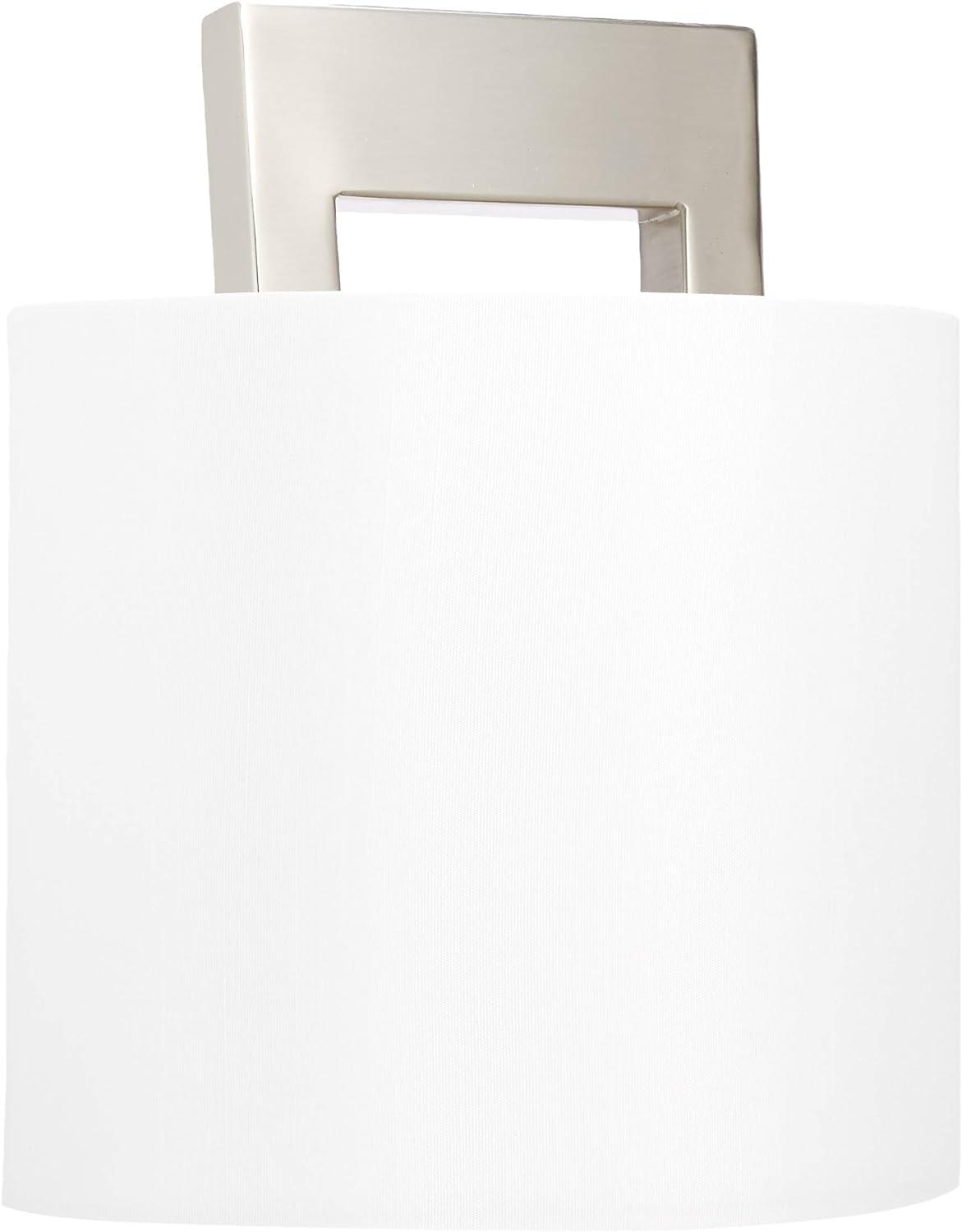 Elegant Brushed Nickel 1-Light Wall Sconce with Off-White Shade