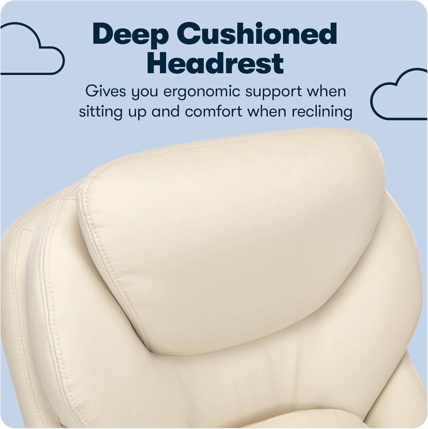 Work Executive Office Chair Ivory - Serta : Ergonomic Pneumatic Height Adjustment, Lumbar Support