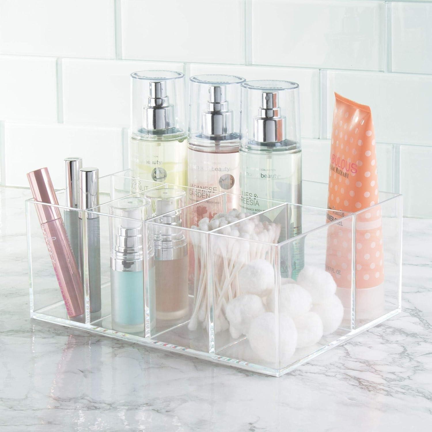 iDesign 5 Compartment Plastic Bathroom Storage Organizer, the Clarity Collection, Clear