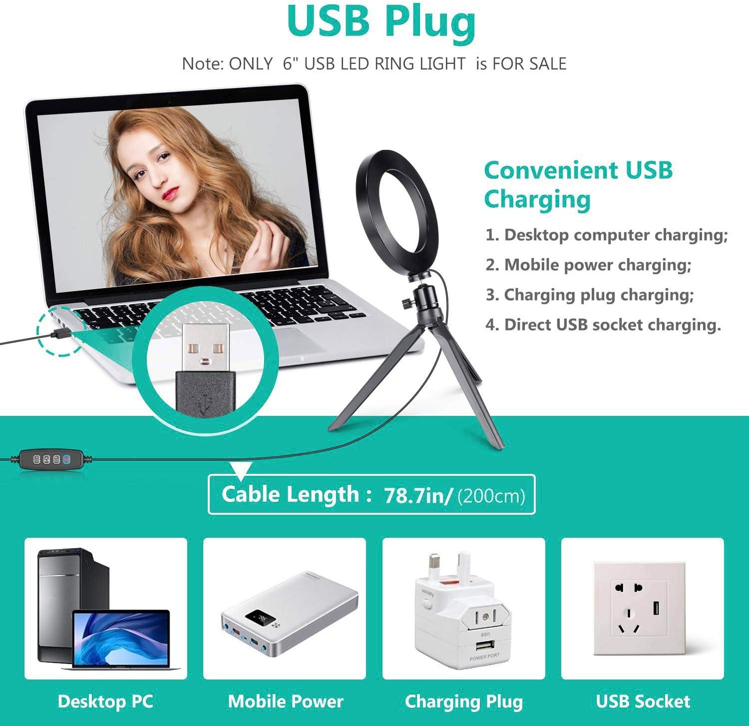 Ring Light OEBLD Dimmable with 3 Light Modes & 10 Brightness Level LED Ring Fill Lights for Phone Live Stream Makeup YouTube Shooting(B(only 10'' Ring Light))