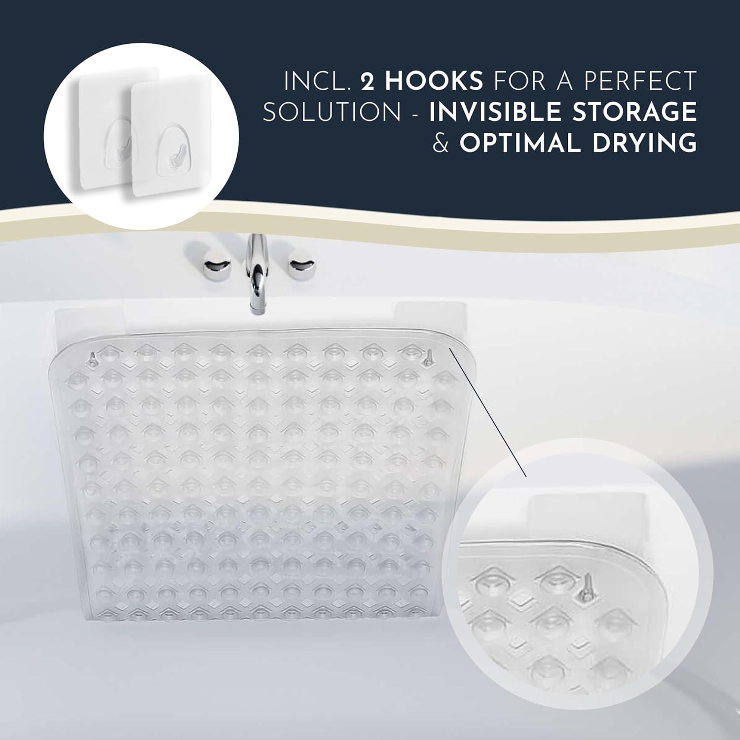 Homerella Bathtub Mat Non Slip | Anti Mold Mildew Resitant Shower Mats | 35x16" | Machine Washable