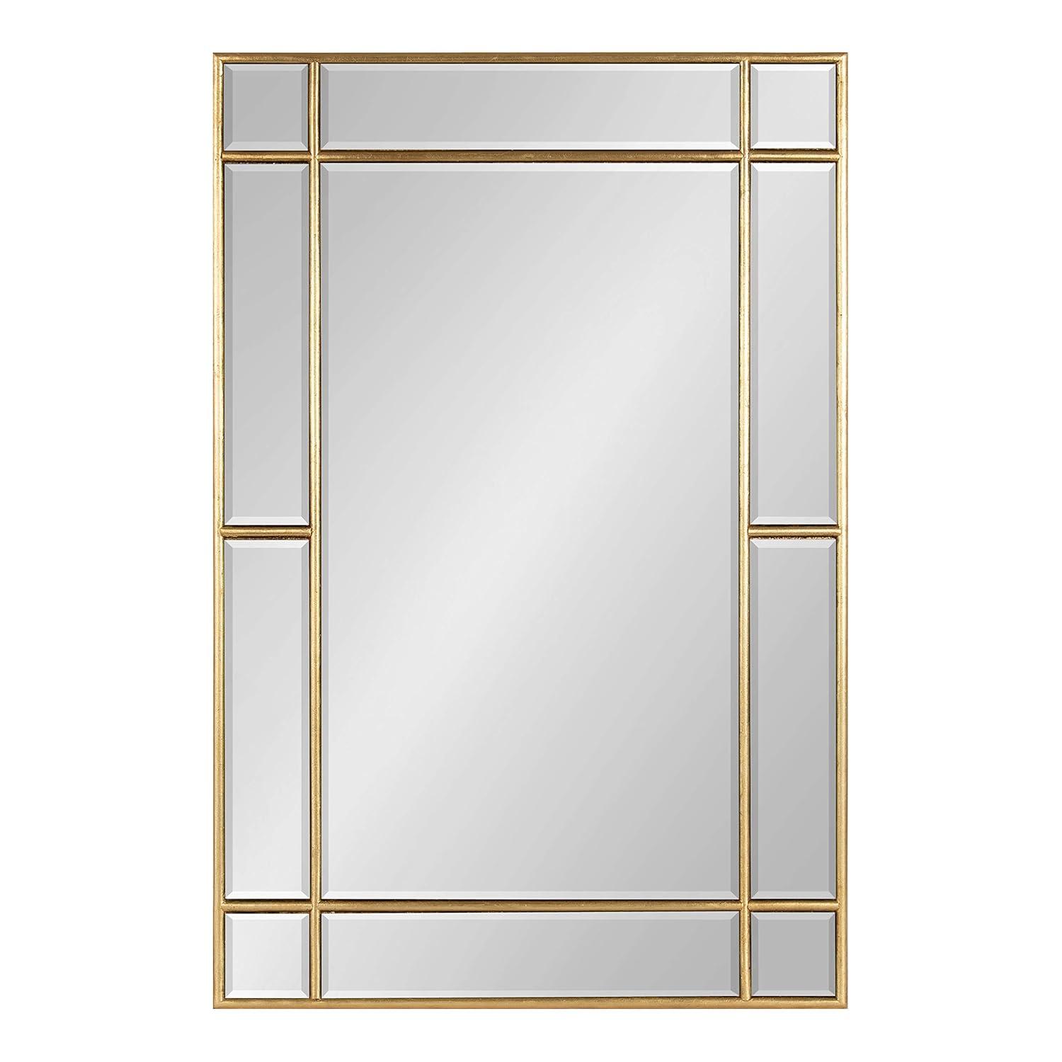 Kate and Laurel Westgate Transitional Wall Mirror, 20 x 30, Gold, Sophisticated Rectangle Mirror for Wall Decor