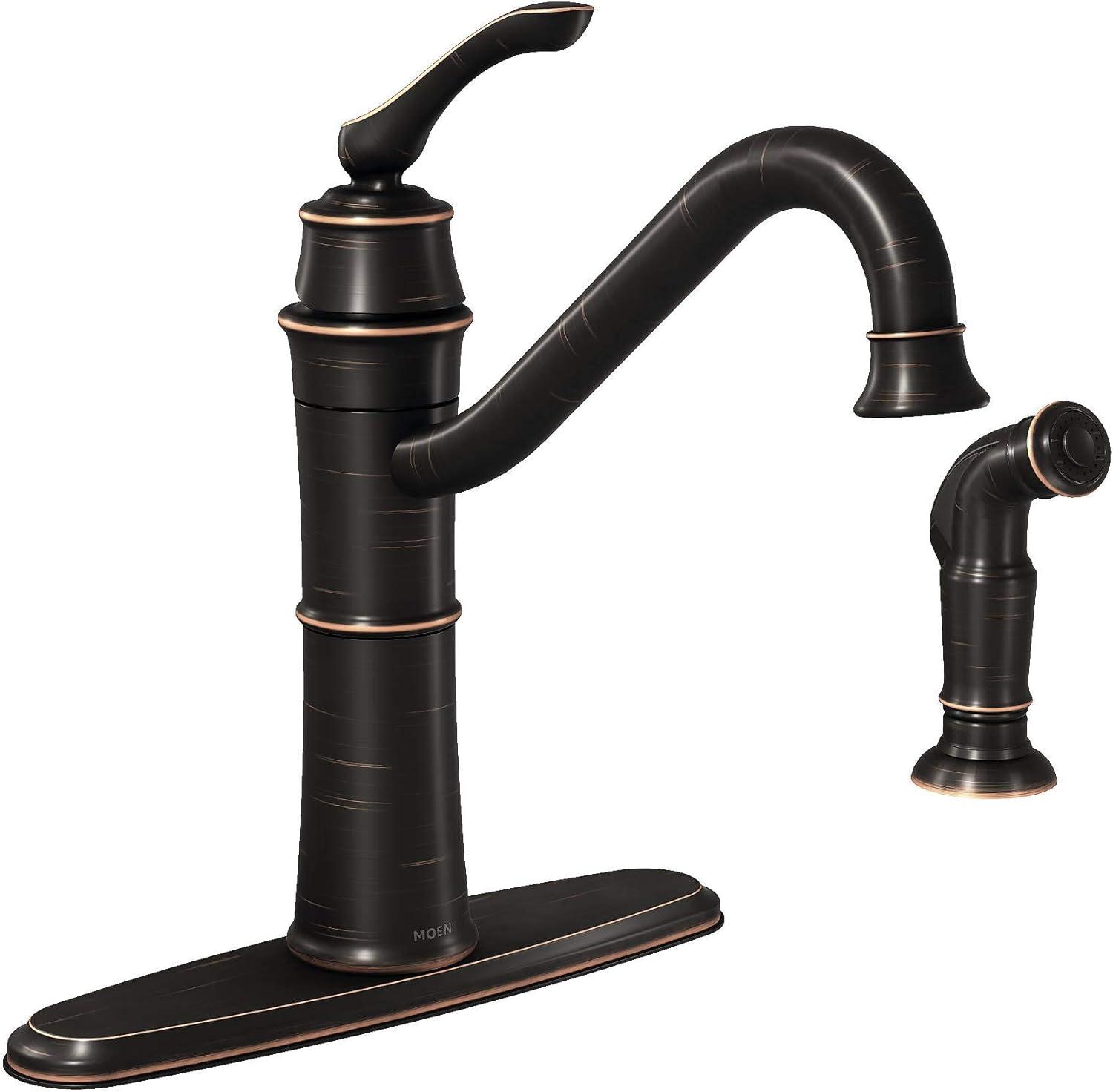 Moen Wetherly One Handle High Arc Kitchen Faucet with Deck Mount Side Sprayer