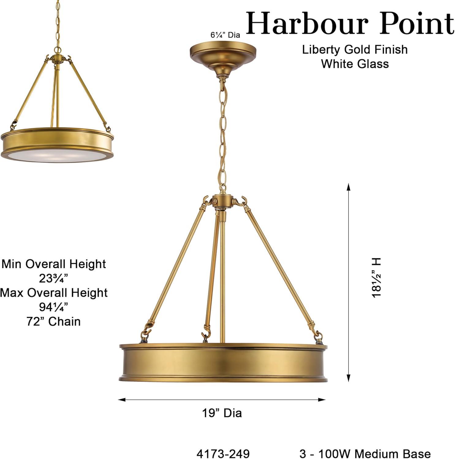Minka Lavery Harbour Point 19" Wide Liberty Gold Pendant Light