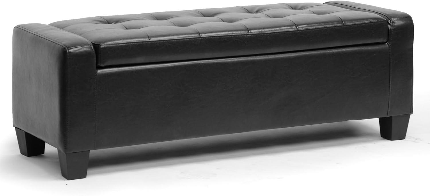 Manchester Ottoman Black - Baxton Studio