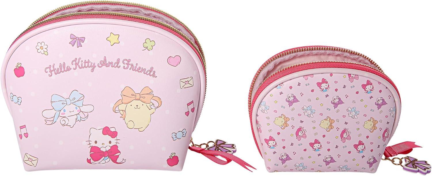 Sanrio Hello Kitty & Friends Large and Small Dome Cosmetic Travel Bag Set