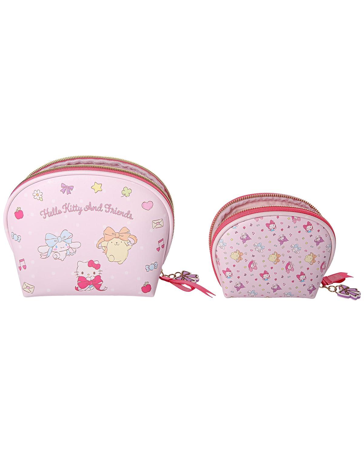 Sanrio Hello Kitty & Friends Large and Small Dome Cosmetic Travel Bag Set