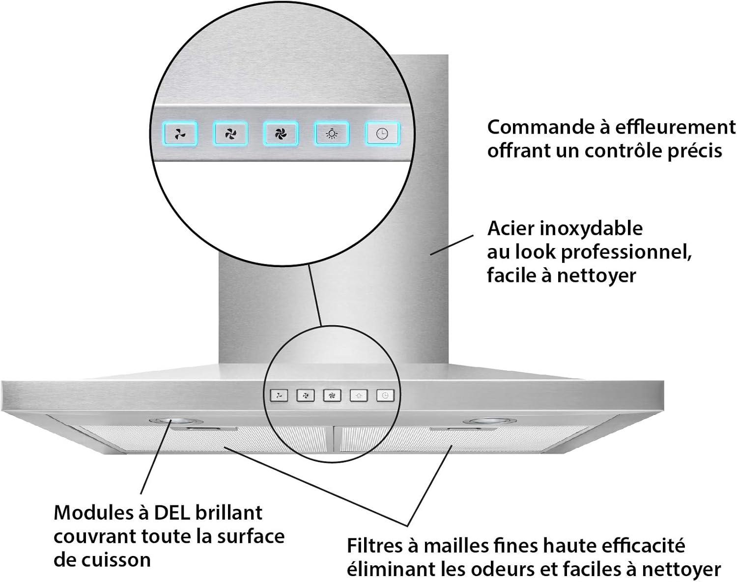 Stainless Steel 30-Inch Convertible Wall-Mounted Range Hood