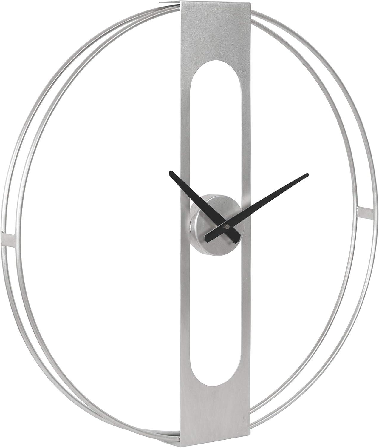 22" Silver Metal Numberless Modern Wall Clock