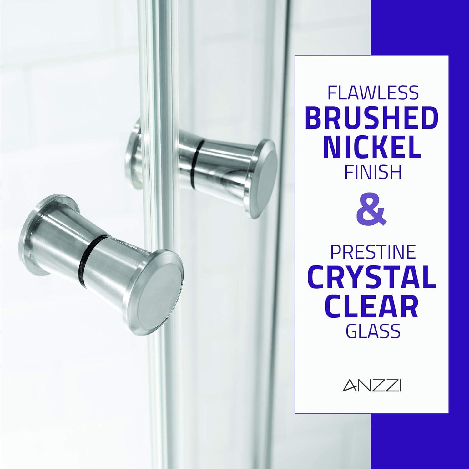 Mare Series 35.2'' W 76'' H Framed Round Reversible Shower Enclosure