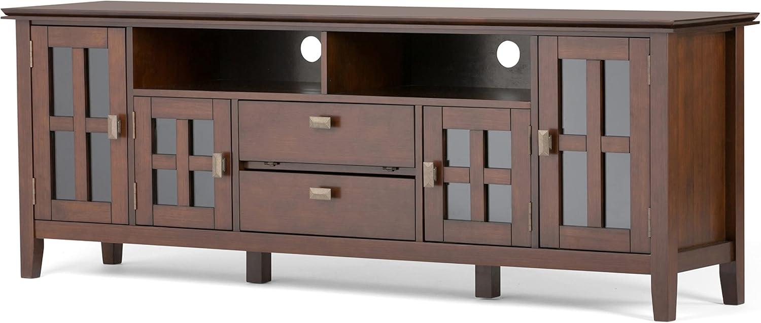 Simpli Home Artisan 72" TV Media Stand in Russet Brown