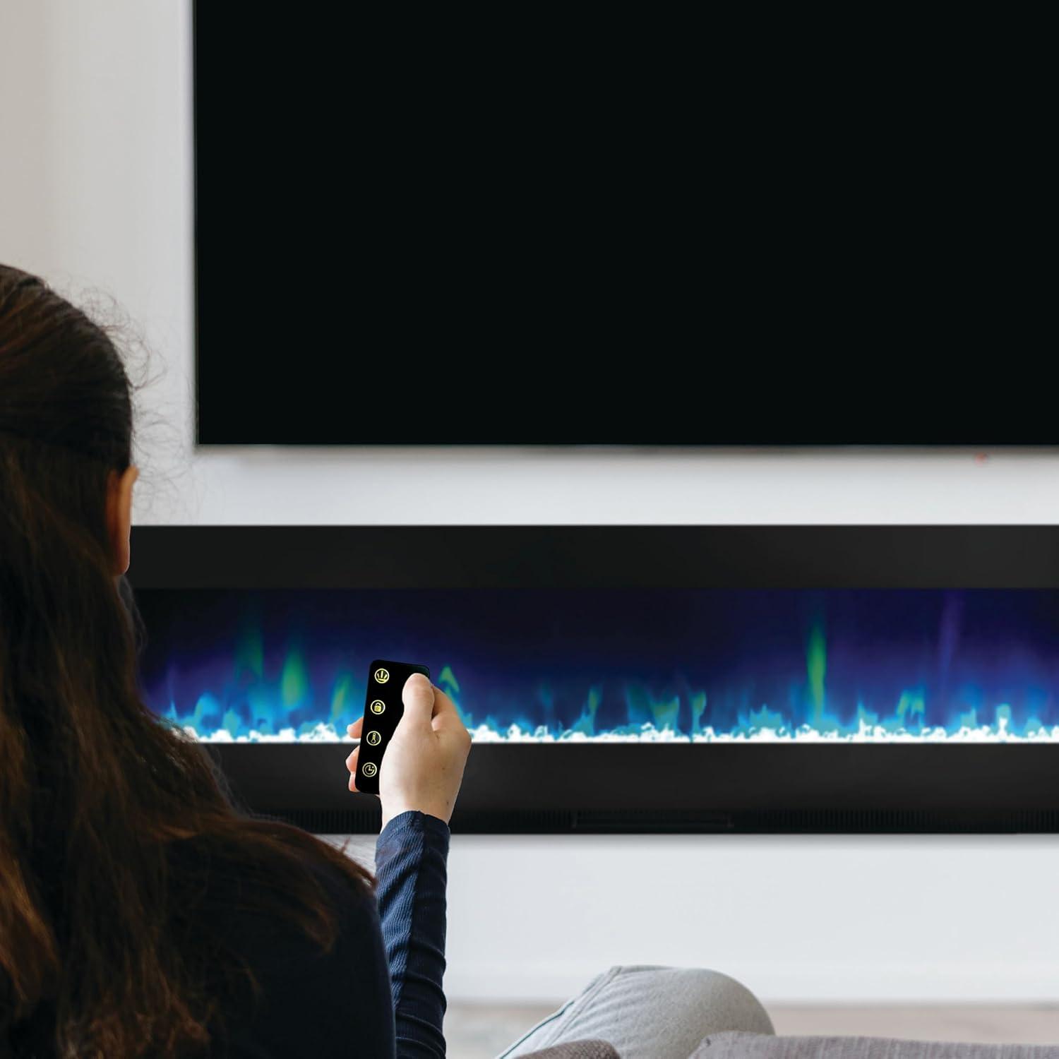 Cambridge Cambridge Wall Mount Electric Fireplace Heater with Remote Control for Indoor Use in Living Room, Bedroom, Home Office