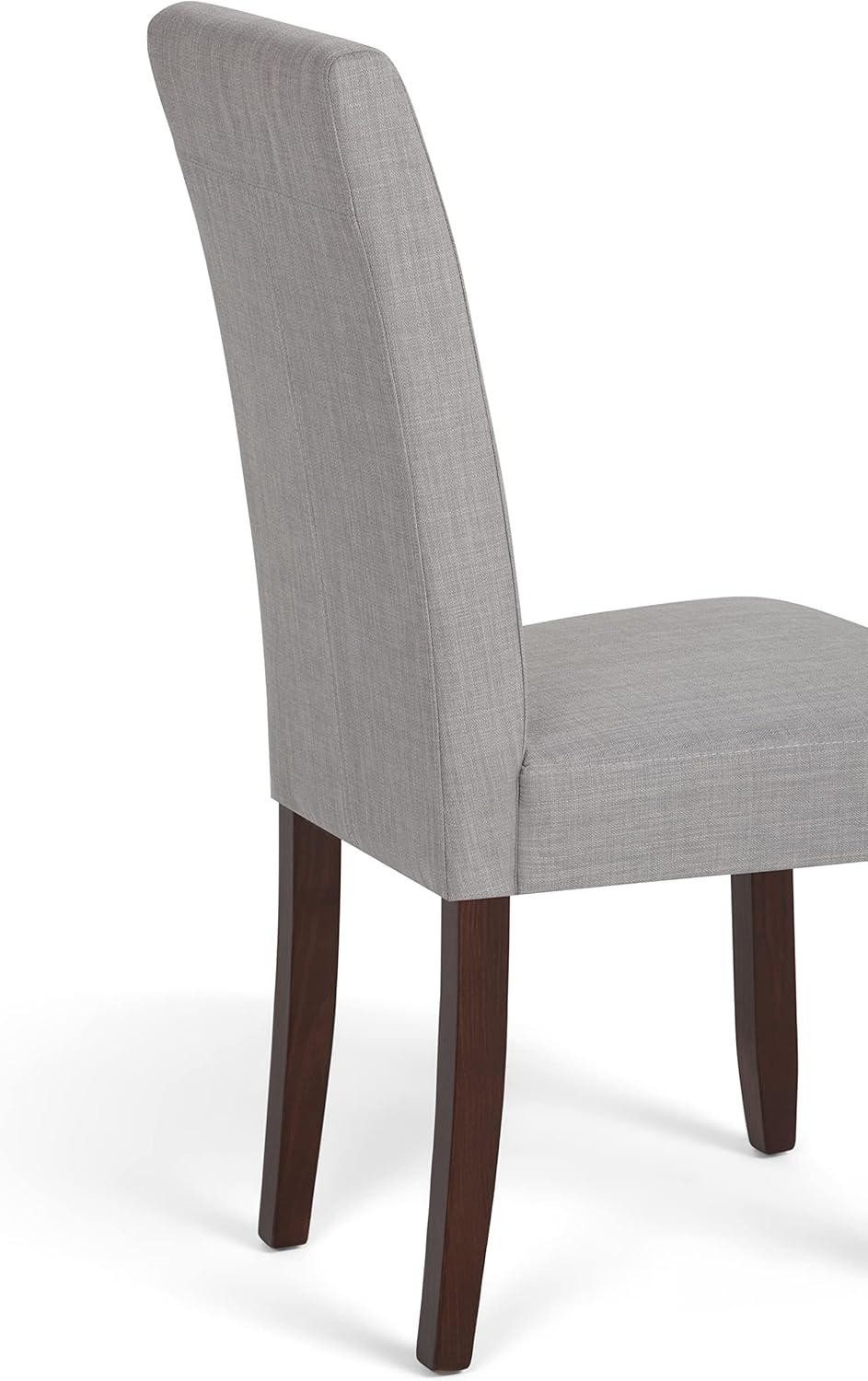 Elegant Dove Grey Linen Upholstered Parsons Dining Chair