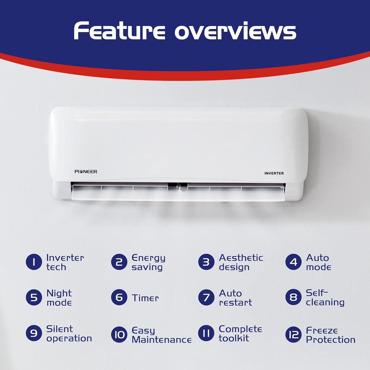 Pioneer White Wall Mount Ductless Mini Split Heat Pump System