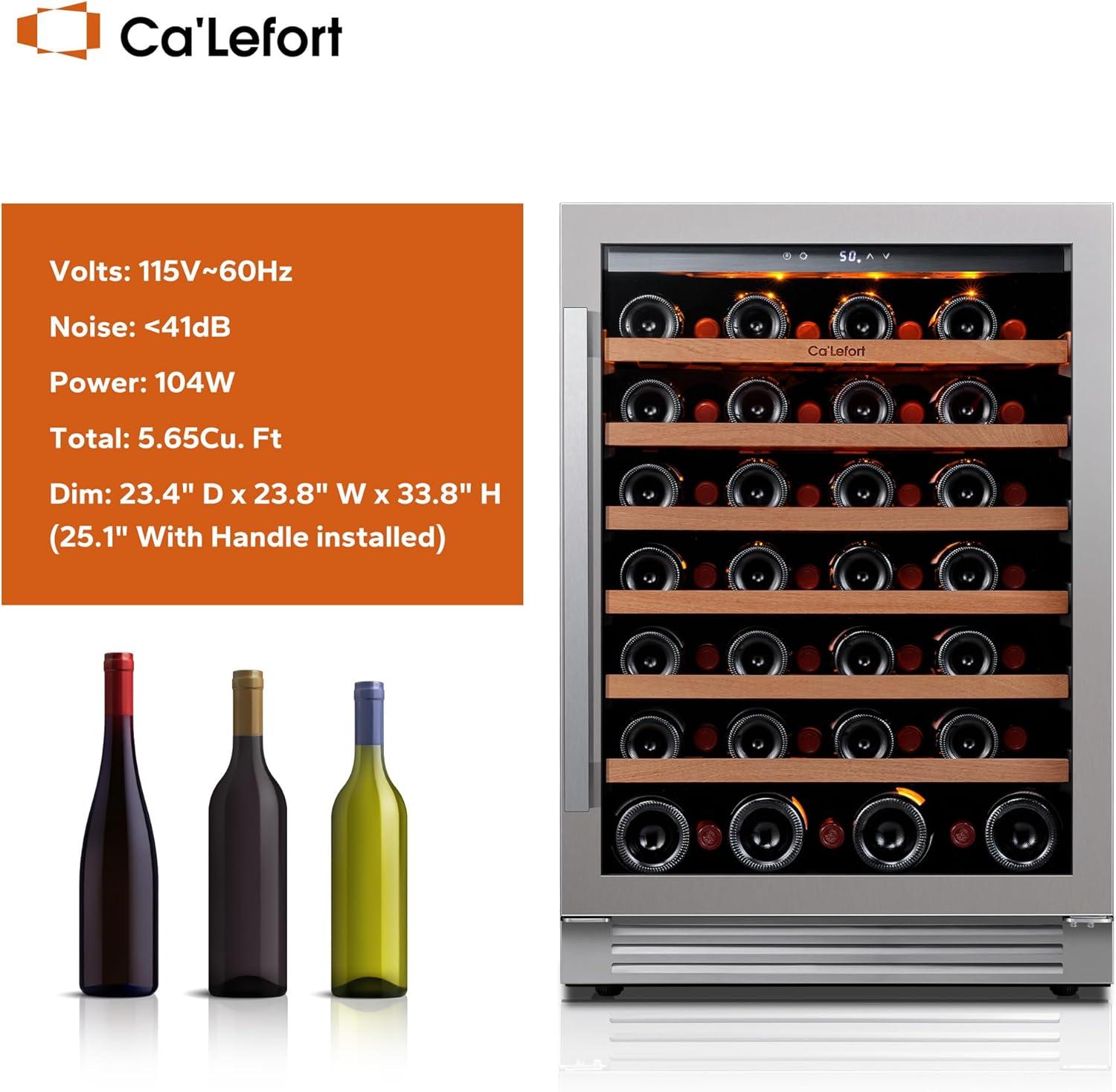 Ca'Lefort 24" Stainless Steel Wine Cooler with Glass Door