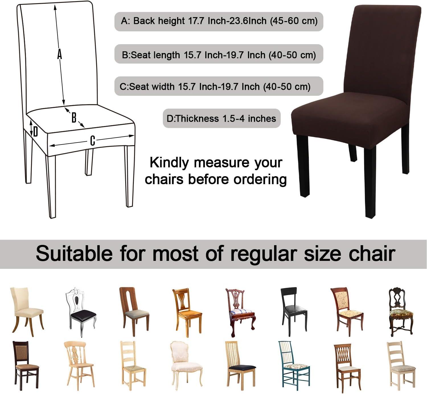 Dining Room Chair Covers Slipcovers Set of 4, Spandex Super Fit Stretch Removable Washable Kitchen Parsons Chair Covers Protector(coffee color1)