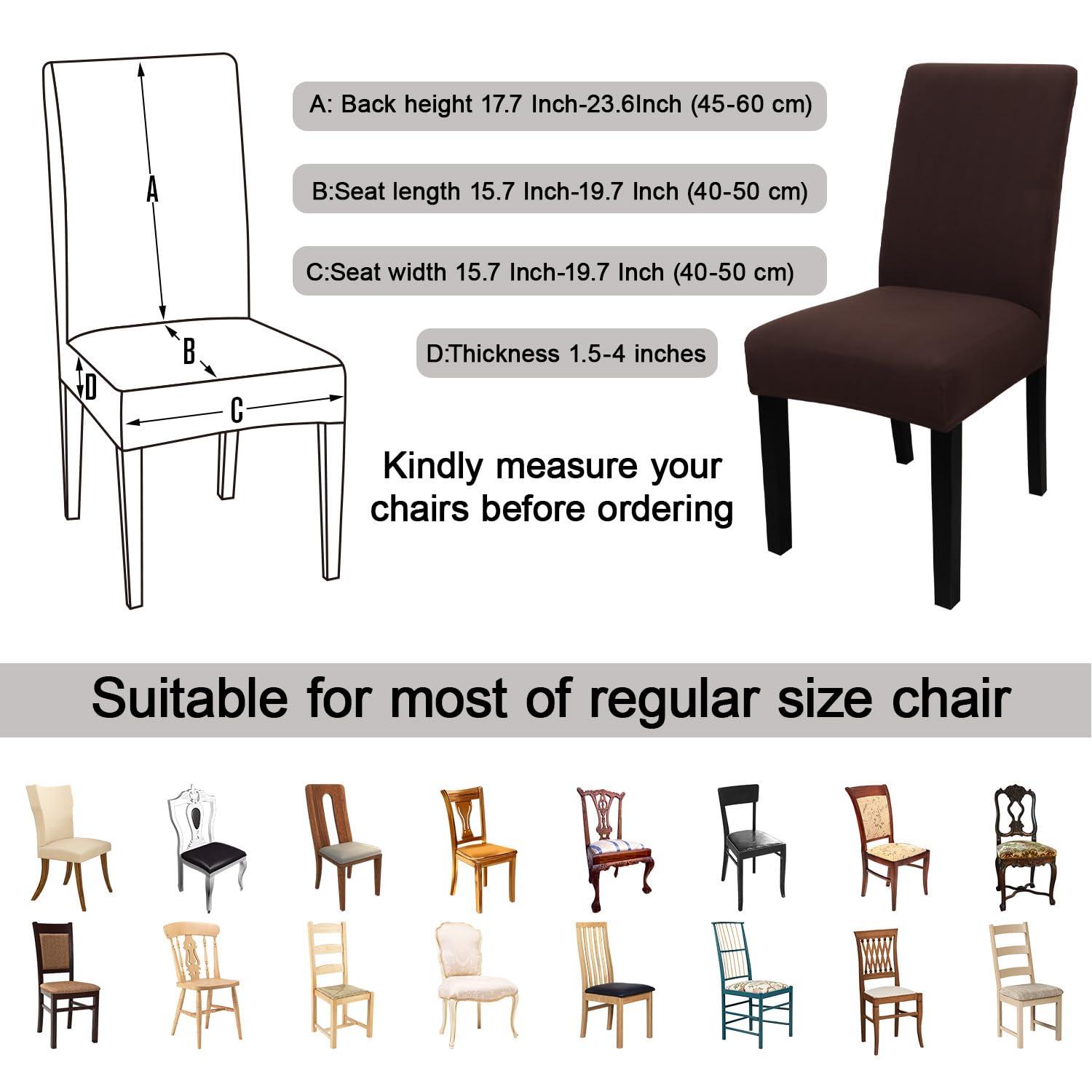 Dining Room Chair Covers Slipcovers Set of 4, Spandex Super Fit Stretch Removable Washable Kitchen Parsons Chair Covers Protector(coffee color1)