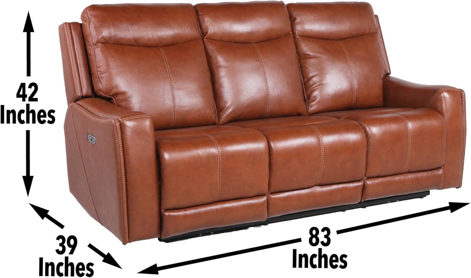 Natalia Power Recliner Sofa Caramel Leather - Steve Silver Co.