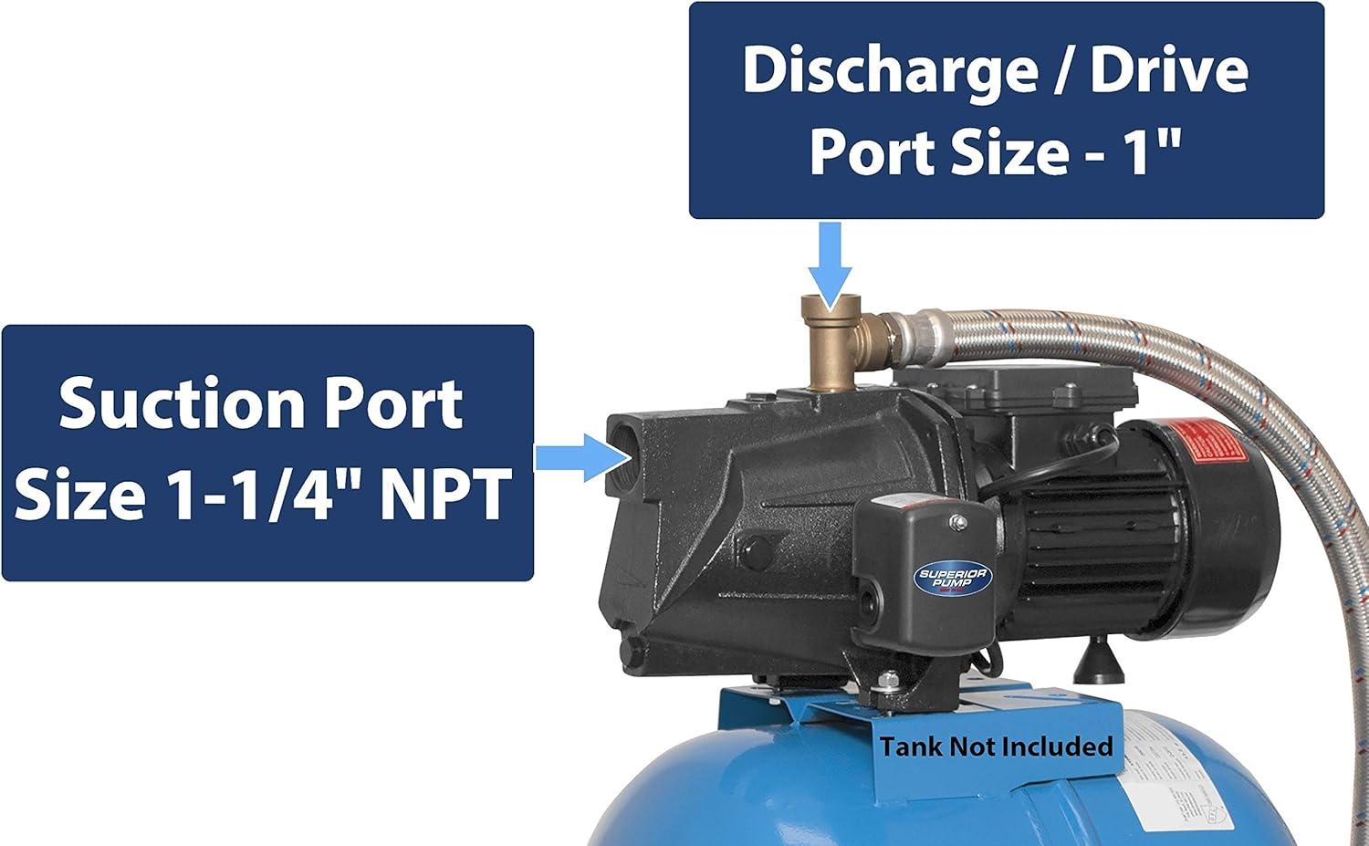Superior Pump 1/2 HP Cast Iron Shallow Well Jet Water Pump