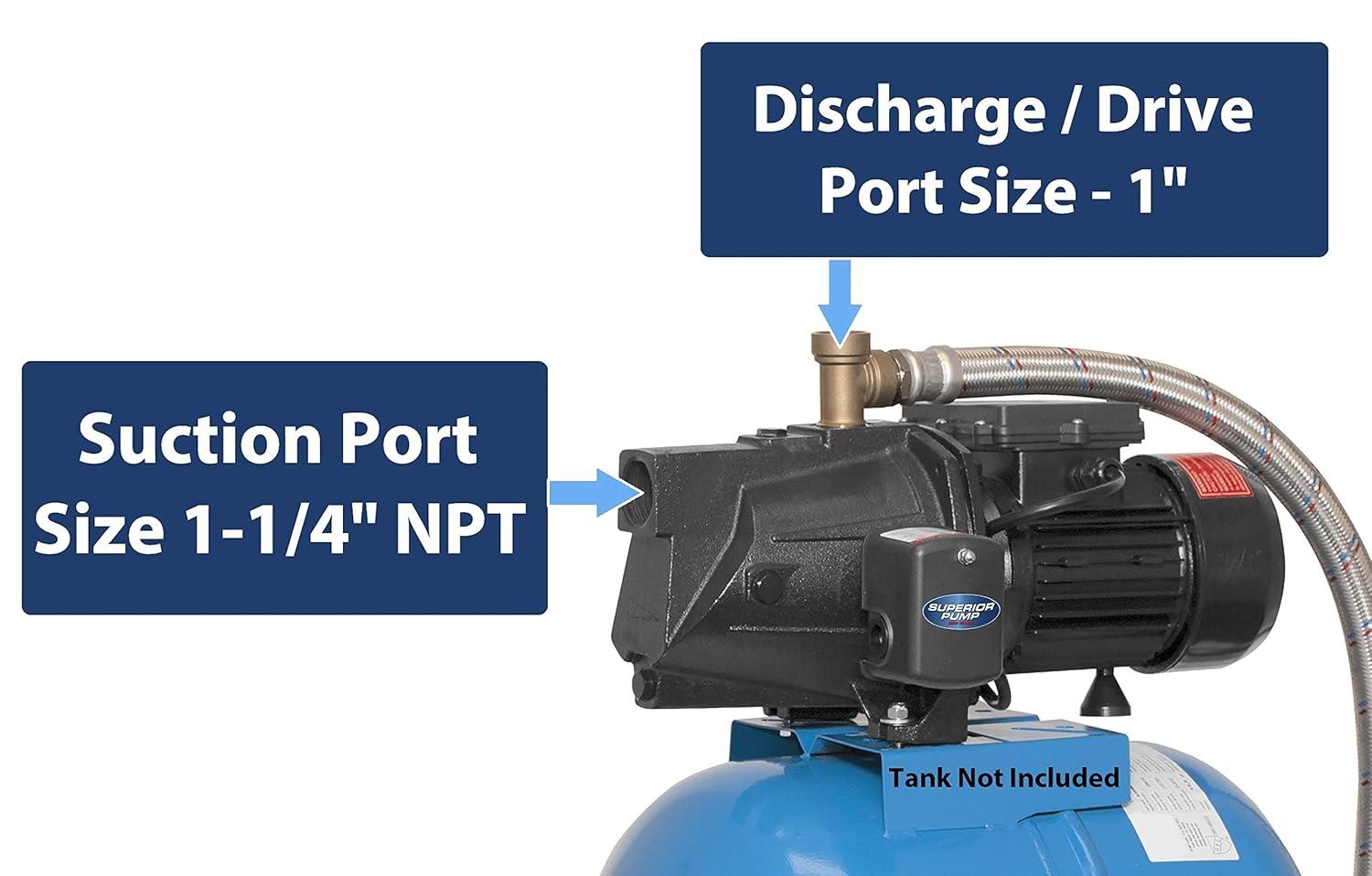 Superior Pump 1/2 HP Cast Iron Shallow Well Jet Water Pump
