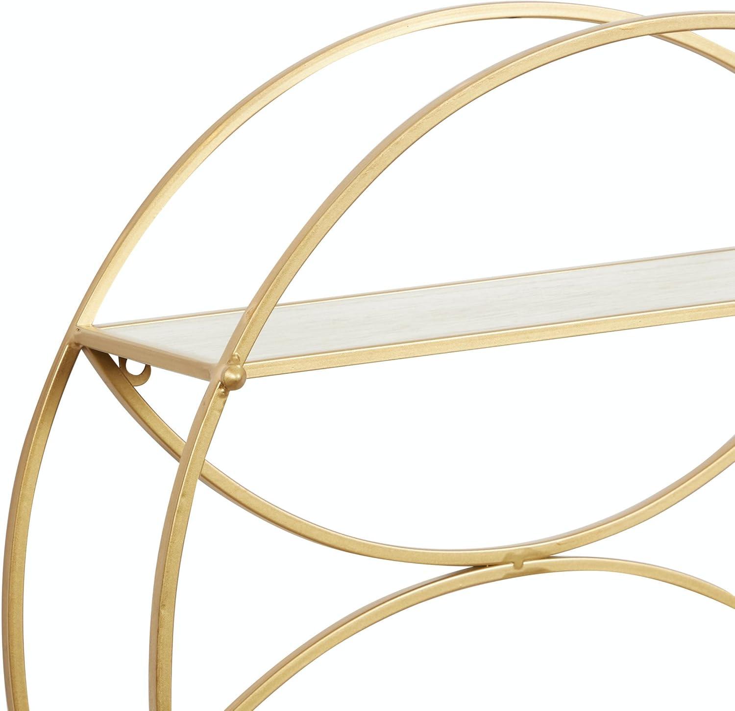 Cosmoliving By Cosmopolitan Gold Metal Contemporary Wall Shelf, 22 X 22 X 7