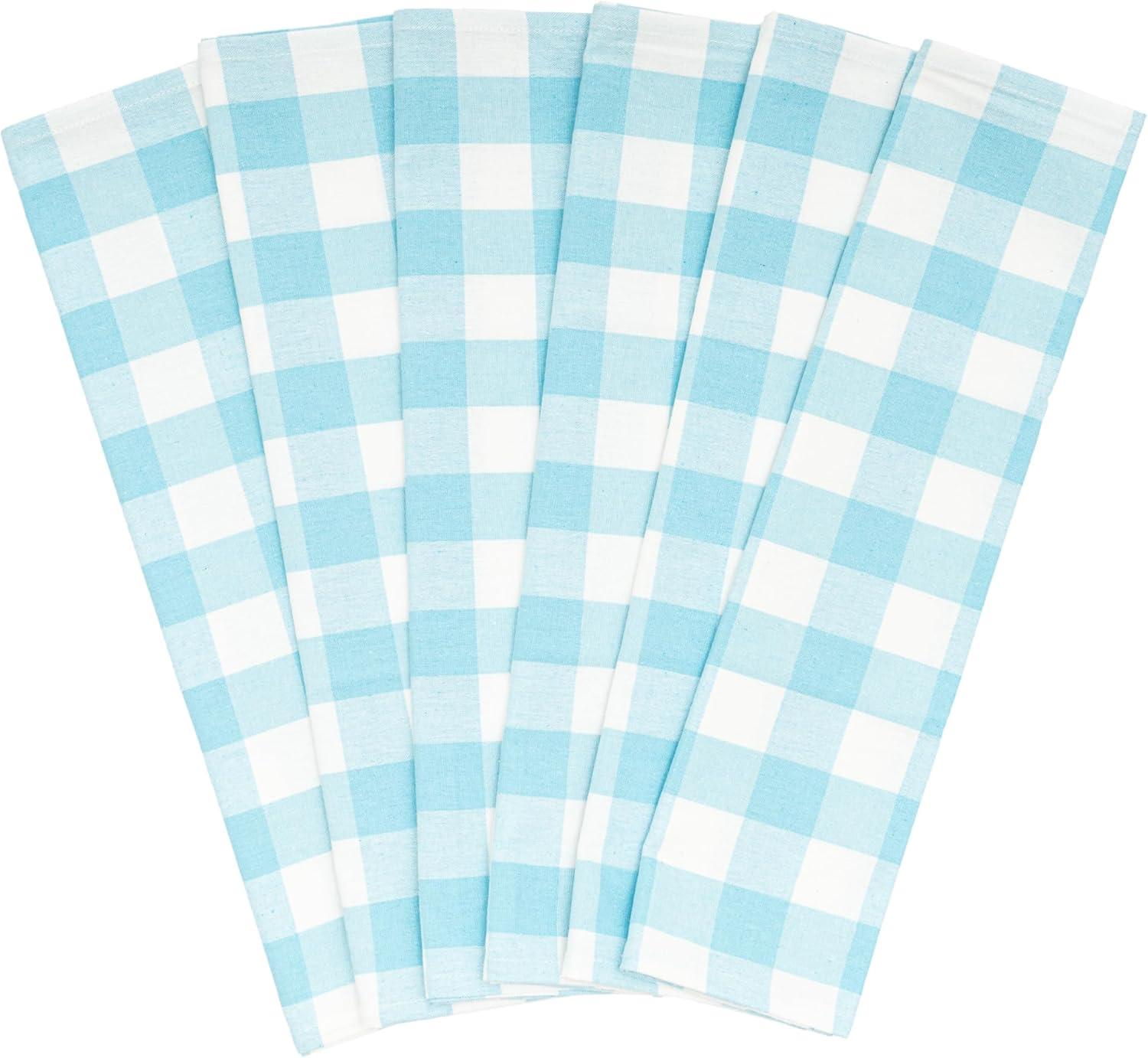 Taupe Kitchen Towels - 100% Cotton, 30"x20", Premium Taupe Dish Towels with Hanging Loop for Stylish Kitchen - Soft, Absorbent and Classic Plaid Pattern Taupe Tea Towels (6 Pack)