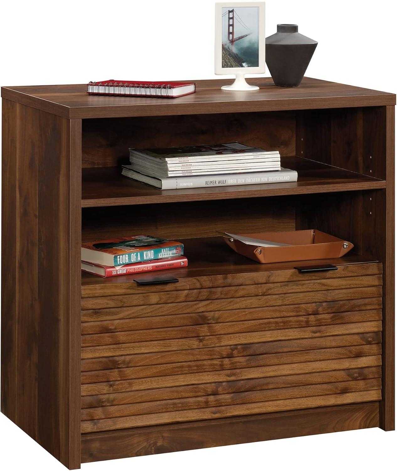 Grand Walnut 4-Drawer Lockable Lateral Filing Cabinet