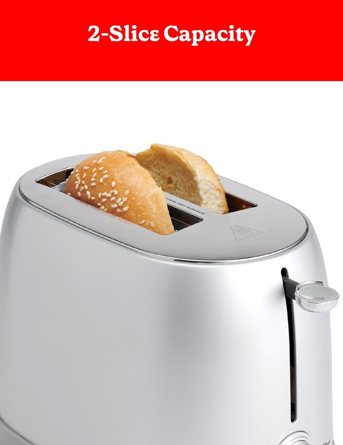 Betty Crocker 2-slice Multi-function Toaster, Toaster 2 Slice With Extra Wide Slots For Thick Bread, Bagel & Waffle, Toast Shade Control Dial, Slide Out Crumb Tray