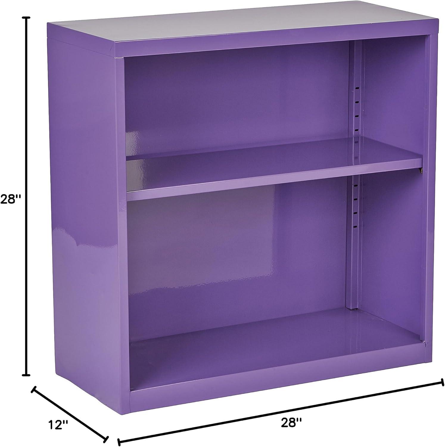 Purple Metal Bookcase with Adjustable Shelf