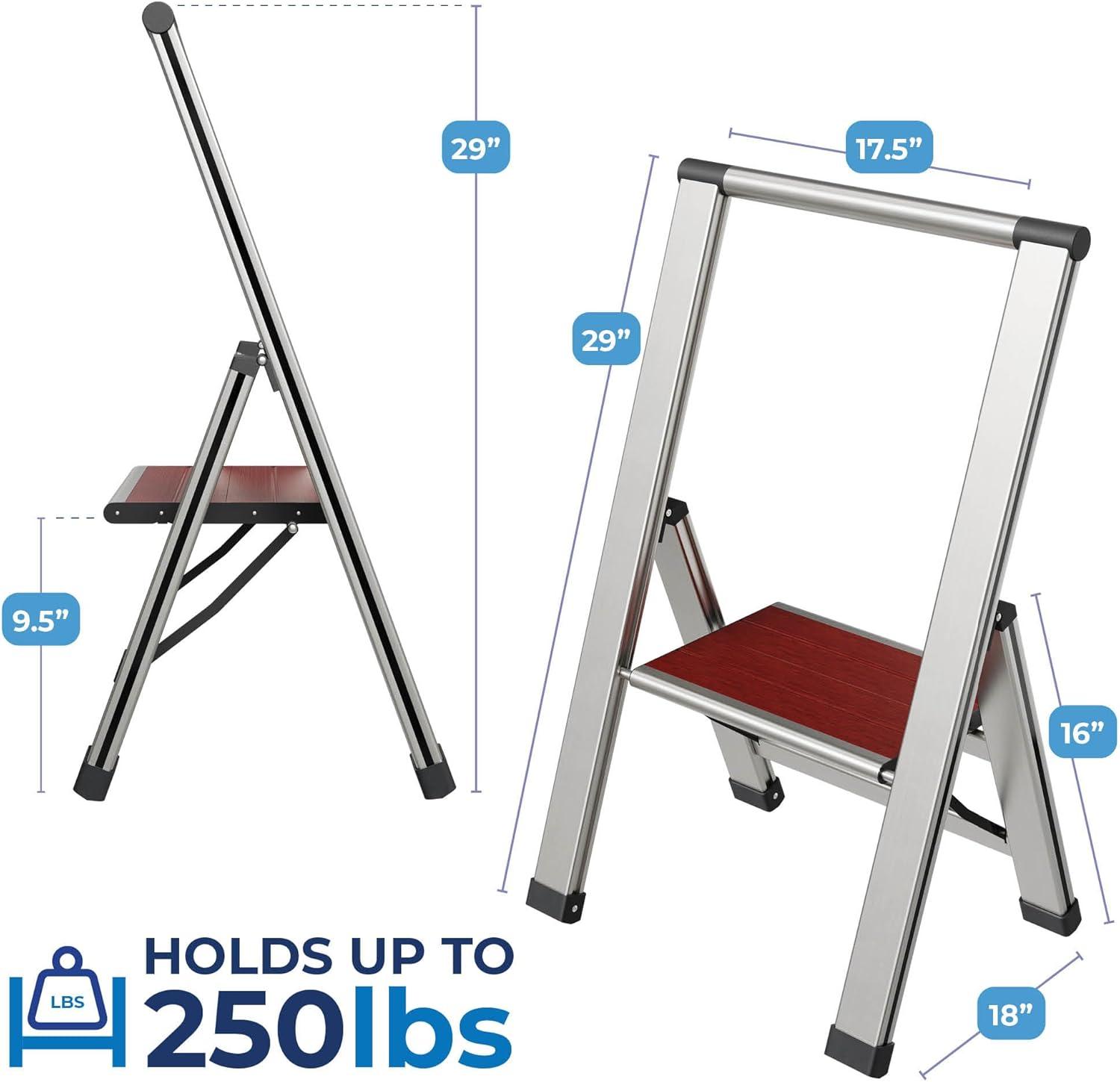 Sorfey Step Ladders 1 - Step Steel Lightweight Folding Step Stool