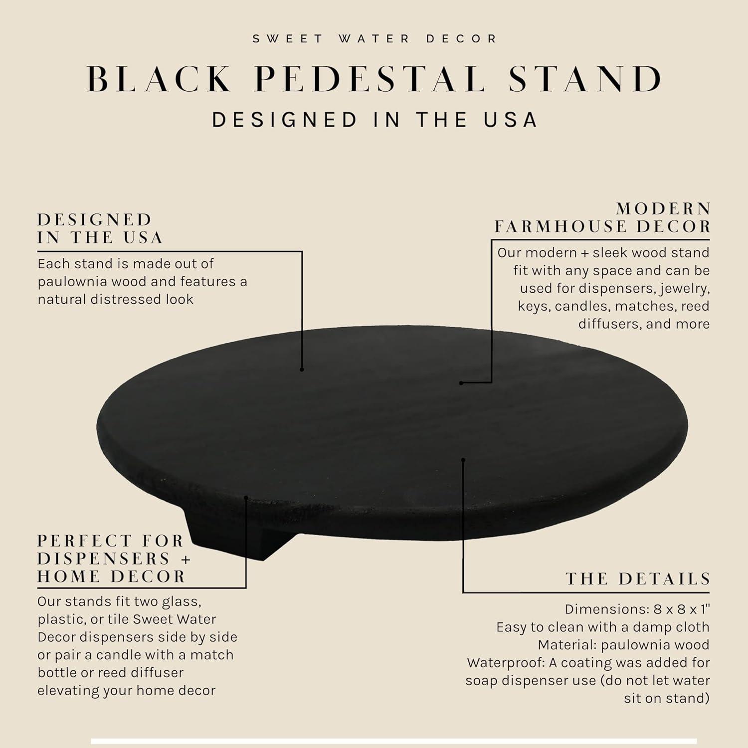 Sweet Water Decor Black Pedestal Stand - 8x8"