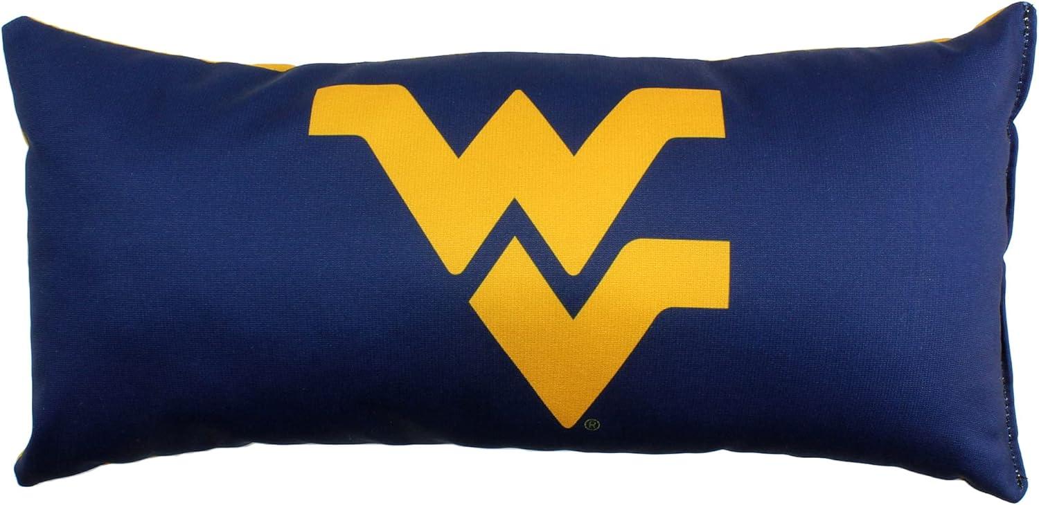 College Covers Solid Color Bolster Travel Pillow, 1 Count (Pack of 1), West Virginia Mountaineers