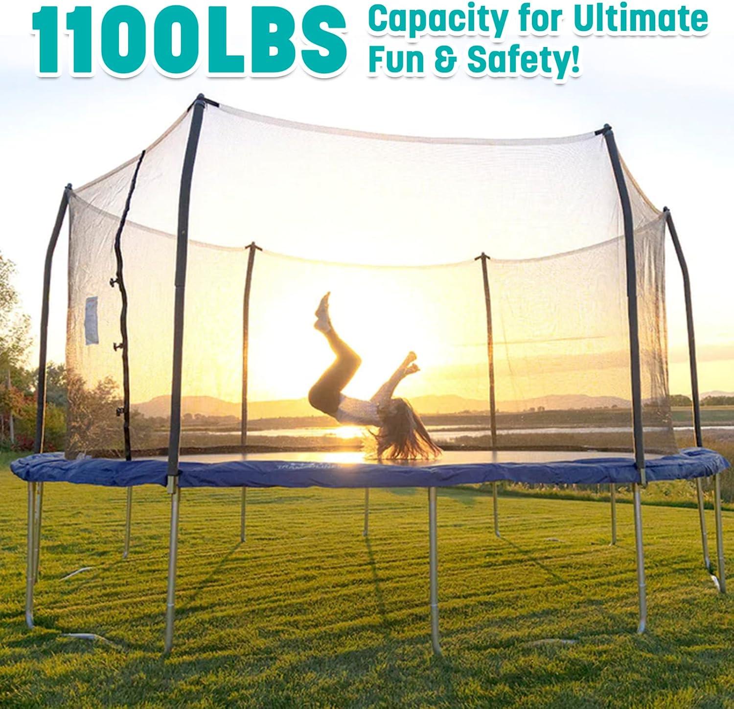 Skywalker Trampolines Skywalker Trampolines 15Ft Round Trampoline With Enclosure  Blue