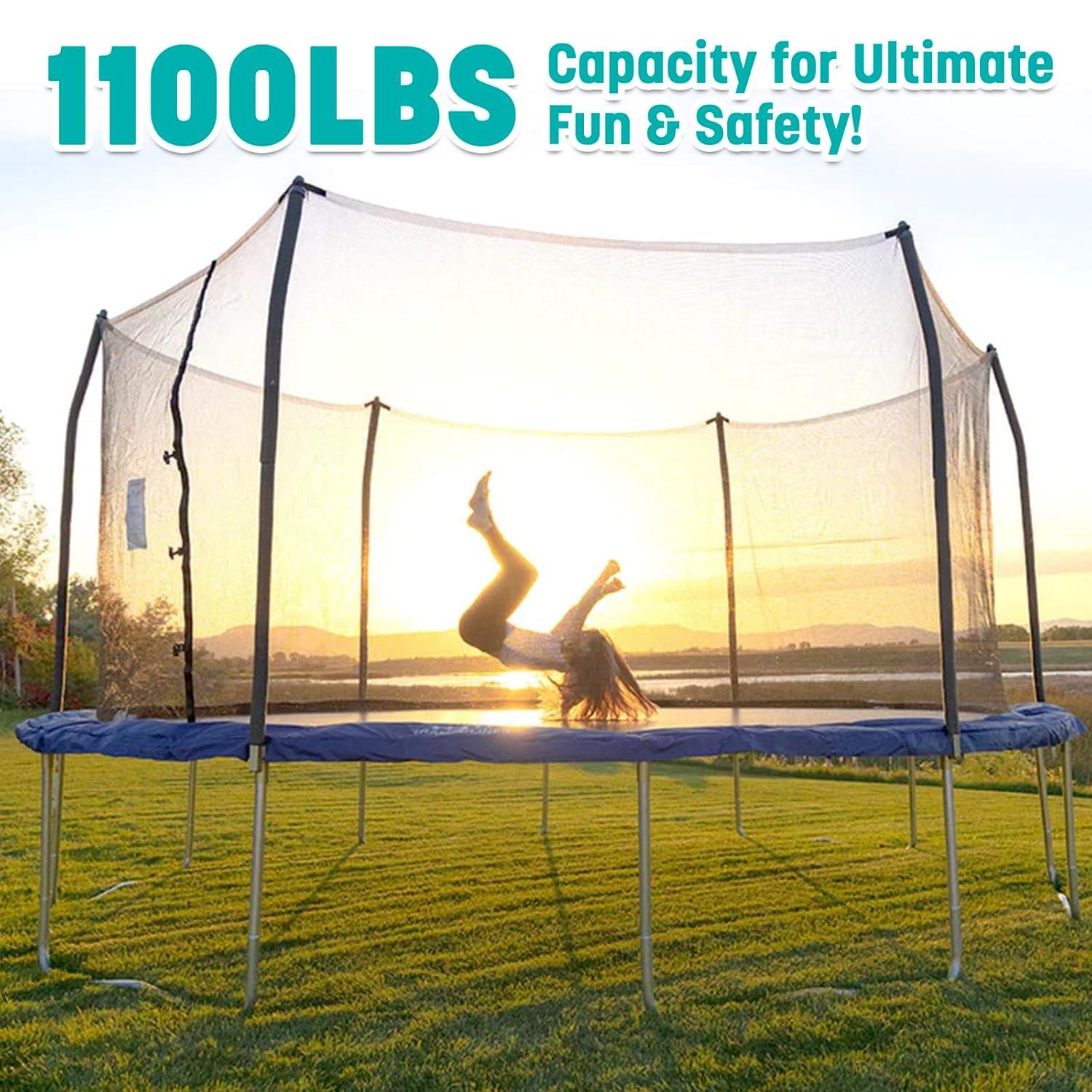 Skywalker Trampolines Skywalker Trampolines 15Ft Round Trampoline With Enclosure  Blue