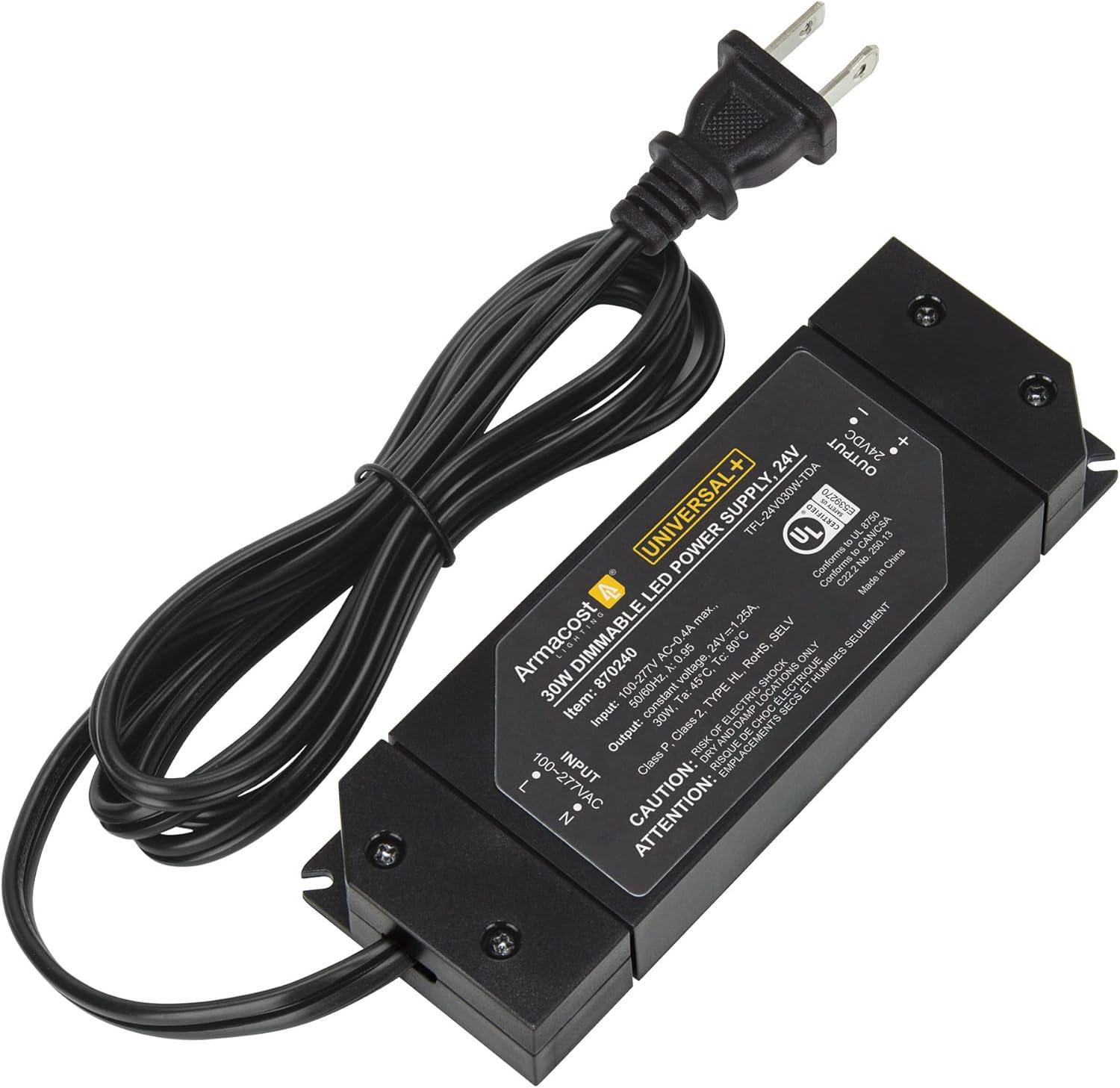 Armacost Lighting Universal+ Dimmable LED Driver 24V DC, Electronic Transformer ELV/MLV/TRIAC 870240