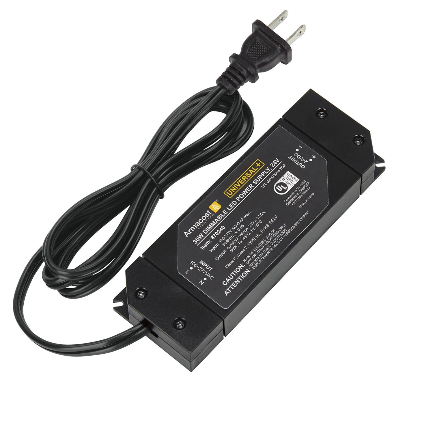 Armacost Lighting Universal+ Dimmable LED Driver 24V DC, Electronic Transformer ELV/MLV/TRIAC 870240