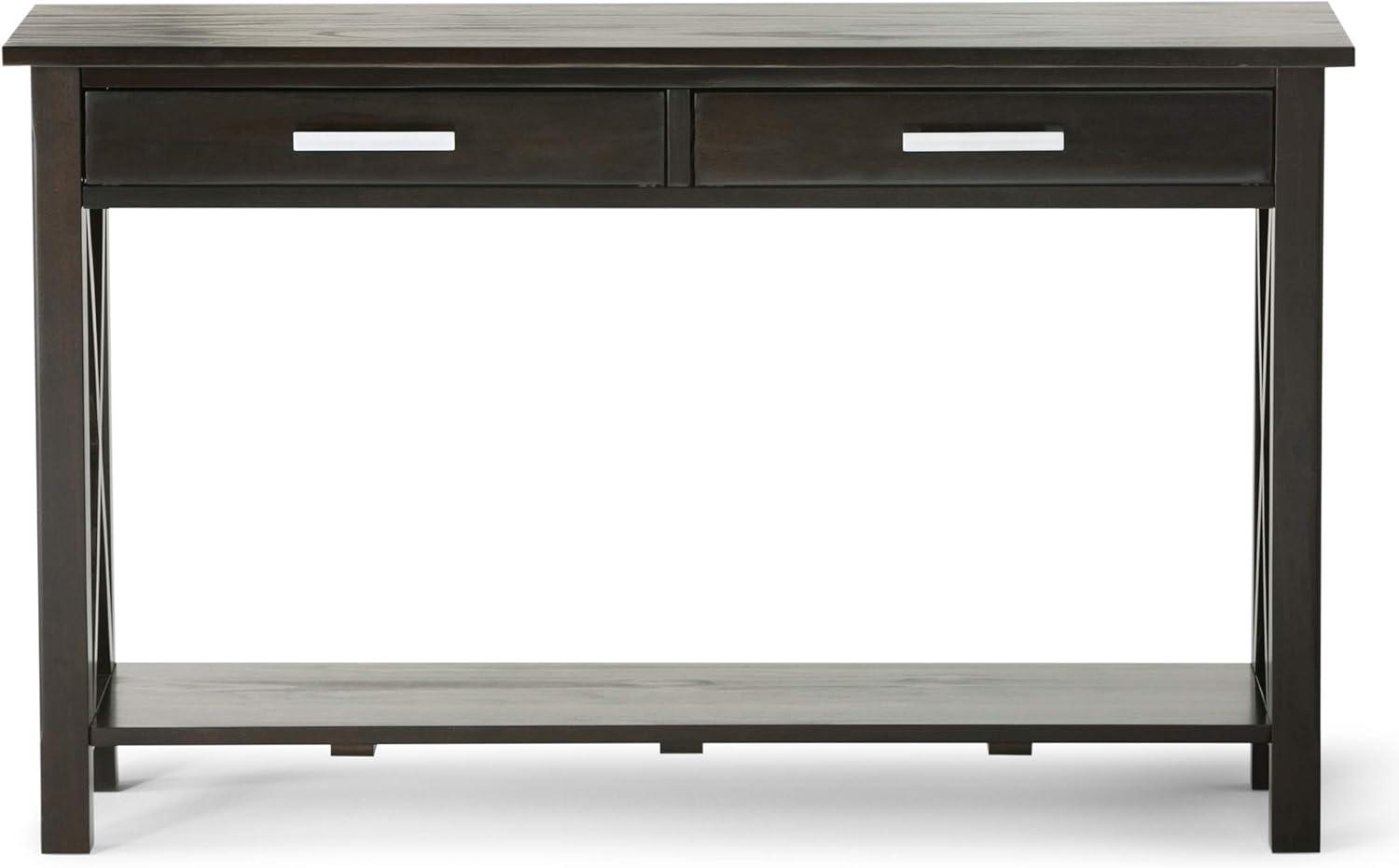 Simpli Home Kitchener 47"W Solid Wood Contemporary Storage Console Table with 2 Drawers and Bottom Storage Shelf