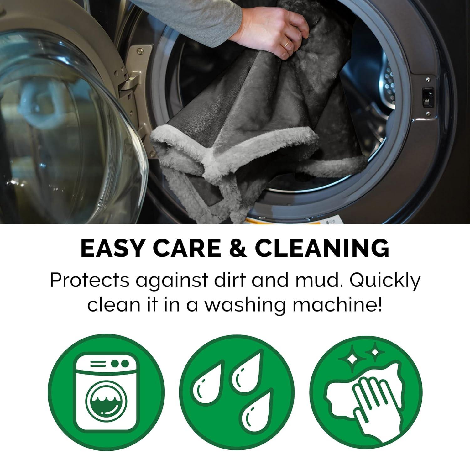 FurHaven Snuggly & Warm Soft-Edge Warming Waterproof Blanket