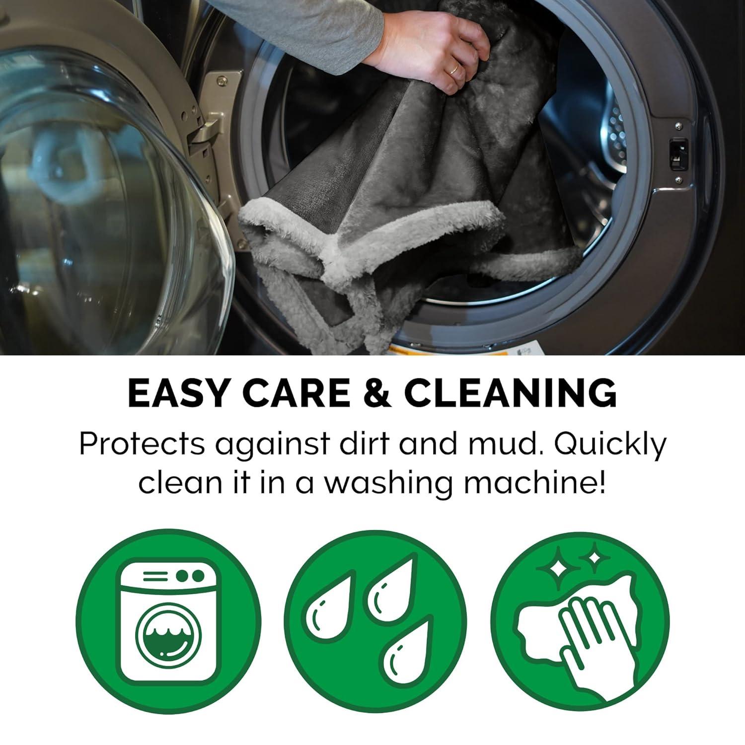 FurHaven Snuggly & Warm Soft-Edge Warming Waterproof Blanket